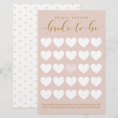 ブライダルシャワー プレ花嫁 ピンク ハート グリッド ビンゴ (正面/裏面)