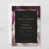 ブライダルシャワー |ベリエレガントーはっきりしたワインストローク 招待状 (正面)