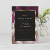 ブライダルシャワー |ベリエレガントーはっきりしたワインストローク 招待状 (スタンド正面)