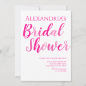 ブライダルシャワー ホットピンク モダンパーティ 招待状 (正面)