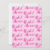ブライダルシャワー ホットピンク モダンパーティ 招待状 (裏面)