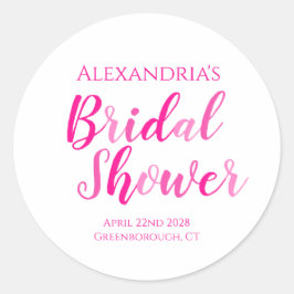 ブライダルシャワー ホットピンク モダン パーティー ラウンドシール
