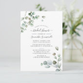 ブライダルシャワー ボタニカル ユーカリ グリー ネリージ スクリプト 招待状 (スタンド正面)