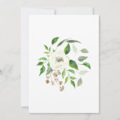 ブライダルシャワー ボヘミアンフラワー ユーカリの葉のリースとバラ 招待状 (裏面)