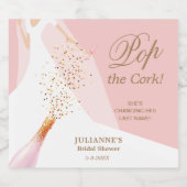 ブライダルシャワー ポップザコーク ローズクォーツ スパークリングワインラベル (シングルラベル)