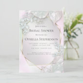 ブライダルシャワー |ミスティピンクパールきらめく 招待状 (スタンド正面)