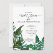 ブライダルシャワー ミント フェルン フォリアージ フォレスト ボタニカル 招待状 (正面)