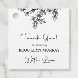 ブライダルシャワー、モダンブライダル、白黒 フェイバータグ