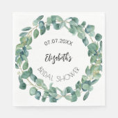 ブライダルシャワー　ユーカリグリーンリース スタンダードランチョンナプキン (正面)