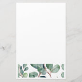 ブライダルシャワー ユーカリグリーン エレガント ウェディング 便箋 (裏面)