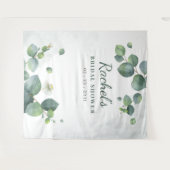 ブライダルシャワー　ユーカリグリーン　モダン植物 タペストリー (正面(横))