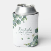 ブライダルシャワー ユーカリグリーン 花 カスタム 缶クーラー (缶正面)