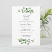 ブライダルシャワー – ユーカリ素朴グリネリー 招待状 (スタンド正面)