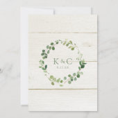 ブライダルシャワー – ユーカリ素朴グリネリー 招待状 (裏面)