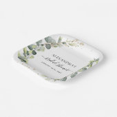 ブライダルシャワー ユーカリ グリーン ボヘミア ガーデン ペーパープレート (傾斜あり)