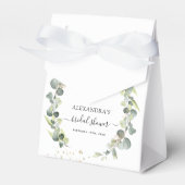 ブライダルシャワー ユーカリ グリーン 多肉植物 フェイバーボックス (正面サイド)