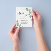 ブライダルシャワー　ユーカリ　スクリプト　予算　招待状 チラシ (手)