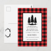 ブライダルシャワー | ラスティックツリー バッファローチェック ポストカード (正面/裏面)