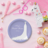 ブライダルシャワー，ラベンダー，白い蝶 ペーパープレート (パーティー)