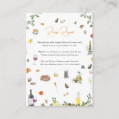 ブライダルシャワー　レシピリクエスト同封カードです エンクロージャーカード (正面)