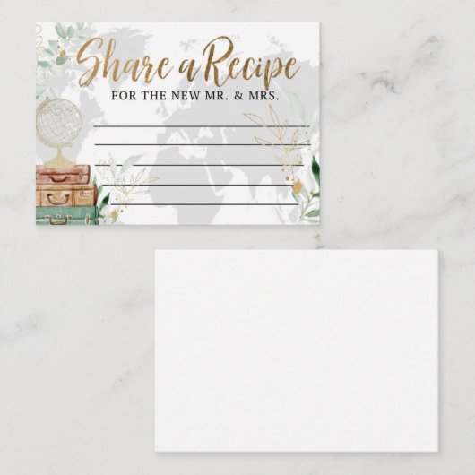 ブライダルシャワー、レシピ、冒険 エンクロージャーカード (正面/裏面)