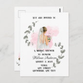 ブライダルシャワー、ロマンチックな花嫁テーマ ポストカード (正面/裏面)