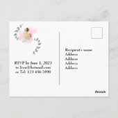 ブライダルシャワー、ロマンチックな花嫁テーマ ポストカード (裏面)