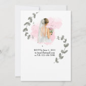 ブライダルシャワー　ロマンチックな花嫁テーマ 招待状 (裏面)