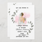 ブライダルシャワー　ロマンチックな花嫁テーマ 招待状 (正面/裏面)