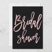 ブライダルシャワー ローズゴールド ピンク箔 現代的なスクリプト 招待状 (裏面)