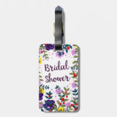 ブライダルシャワー ヴィンテージ フラワー ラゲッジタグ (裏面縦)