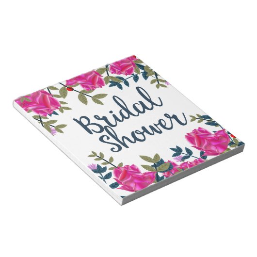 ブライダルシャワー ヴィンテージ ローズ ノートパッド (アングル)