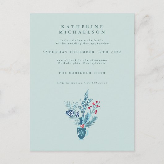 ブライダルシャワー | 休日の花束 招待状 (正面)