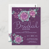 ブライダルシャワー | 優しい色合いの多肉植物の花 ポストカード (正面/裏面)