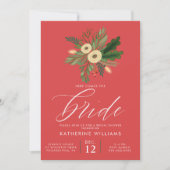 ブライダルシャワー |冬のクリスマスブーケ 招待状 (正面)