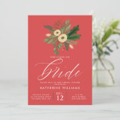 ブライダルシャワー |冬のクリスマスブーケ 招待状 (スタンド正面)