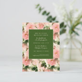 ブライダルシャワー | 古風なキャベッジローズ ポストカード (スタンド正面)
