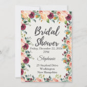 ブライダルシャワー、周囲の開花 招待状 (正面)