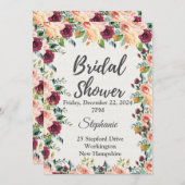 ブライダルシャワー、周囲の開花 招待状 (正面/裏面)