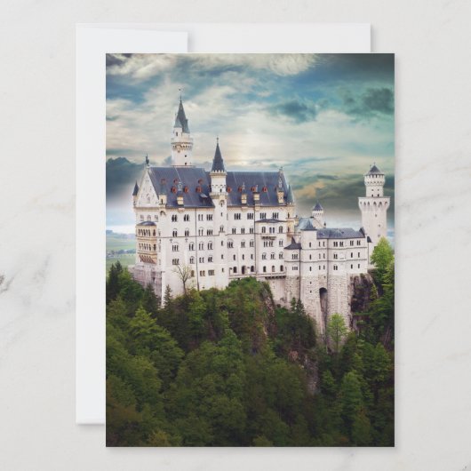 ブライダルシャワー、城のテーマの結婚式 招待状 (裏面)