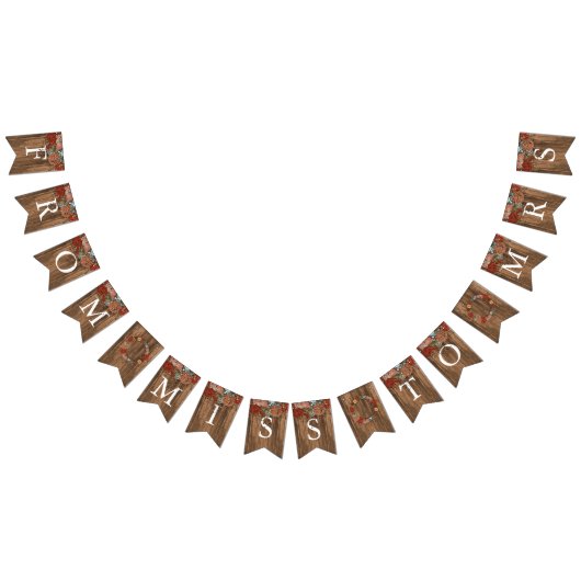 ブライダルシャワー-恋しく思ミセス宛 バンティングフラッグ (全)