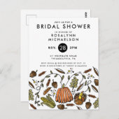 ブライダルシャワー |感謝祭の秋招待状 ポストカード (正面/裏面)