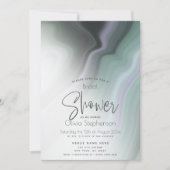 ブライダルシャワー |抽象芸術ダスティージュアンドバイオレット 招待状 (正面)