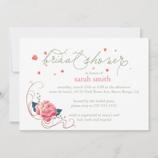 ブライダルシャワー 招待状 (正面)