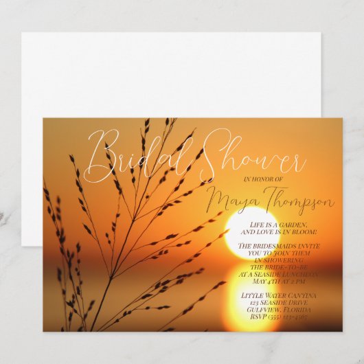 ブライダルシャワー 招待状 (正面/裏面)