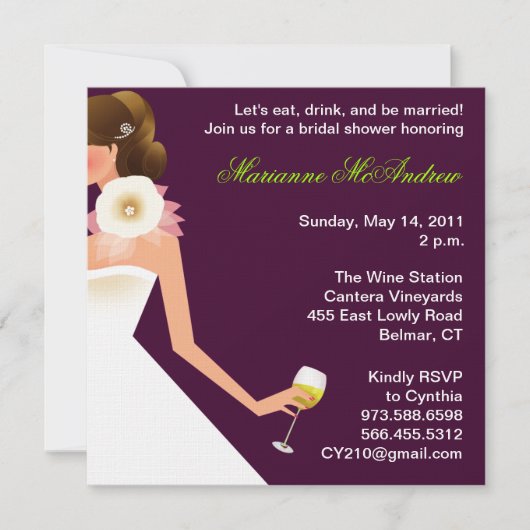 ブライダルシャワー 招待状 (正面)