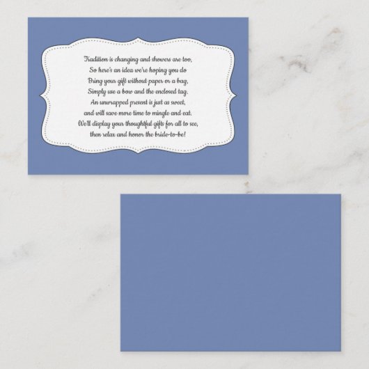 ブライダルシャワー、挿入物カード、あらゆる色を表示して下さい エンクロージャーカード (正面/裏面)