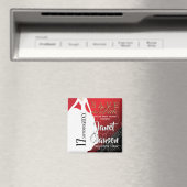 ブライダルシャワー – 日付の保存 – 赤 マグネット (インサイチュ (食洗機))