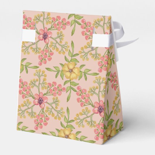 ブライダルシャワー 春のお花 ピンクのかわいいお花 フェイバーボックス (裏面サイド)