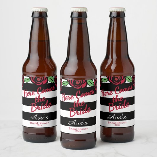 ブライダルシャワー、来ここの花嫁 ビールラベル (ボトル)